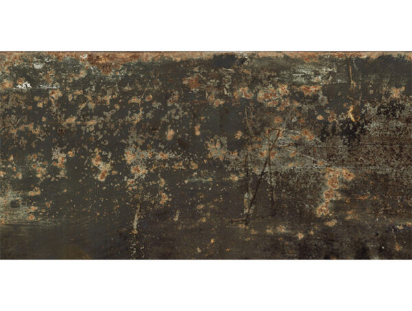 Dlažba čierno hnedá pololesklá metalický vzhľad 45x90cm GRUNGE Oxidum Lappato