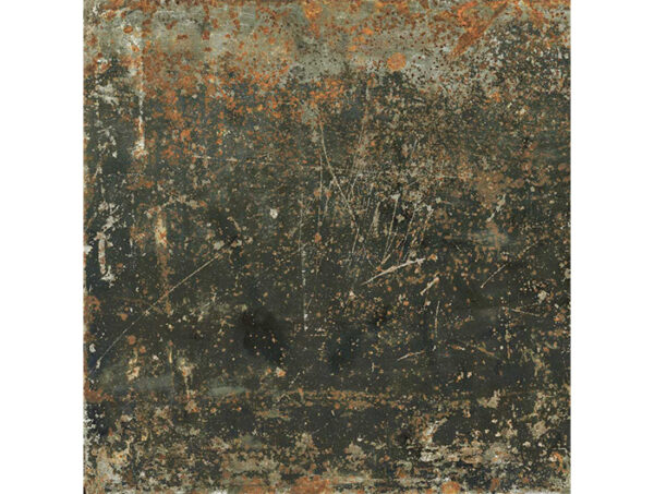 Dlažba čierno hnedá pololesklá metalický vzhľad 60x60cm GRUNGE Oxidum Lappato