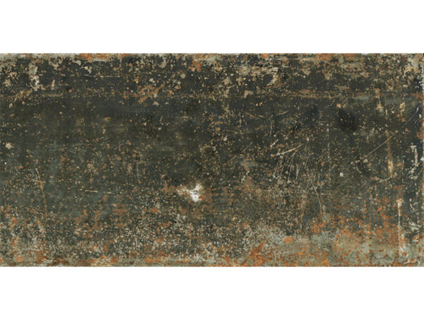 Dlažba čierno hnedá pololesklá metalický vzhľad 60x120cm GRUNGE Oxidum Lappato