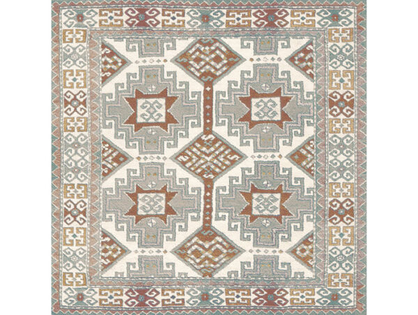 Dlažba béžovo hnedo biela matná s dekorom vzhľad textilu 60x60cm KILIM Nain Natural