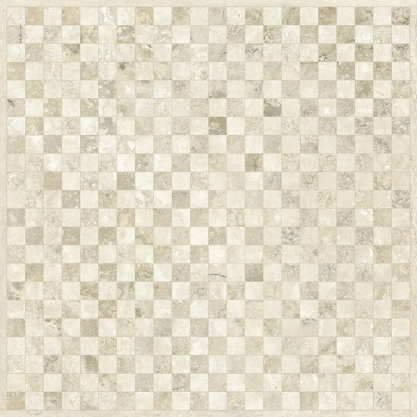 Dlažba bielo béžová lesklá s geometrickým dekorom vzhľad travertín 60x60cm INVICTUS CROSS Mix Warm Kry. - Image 2